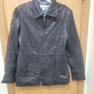 Elegant Black Leather Blazer